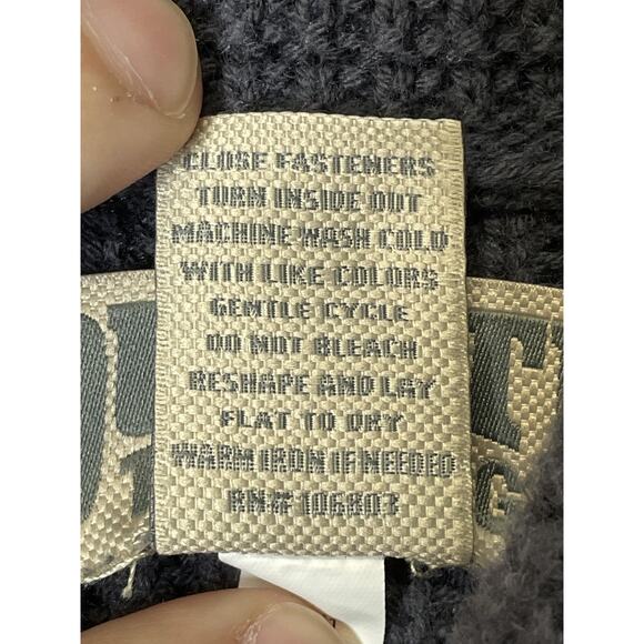 Duluth Trading Sweater Mens XL Ink Blue Shawl Collar Button Knit Elbow Patch - Picture 8 of 10